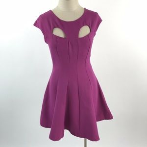 Papaya Womens Fit & Flare Cutout Detail Dress